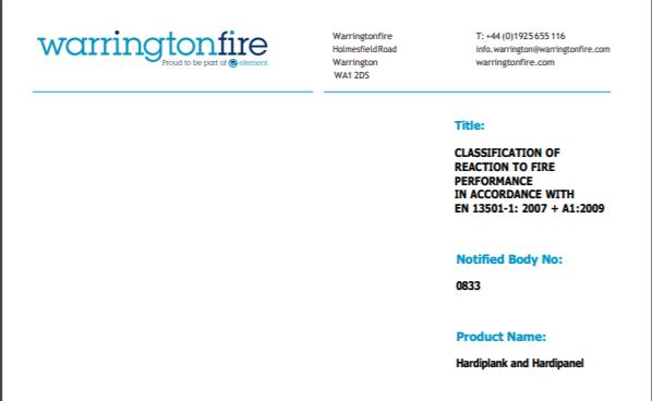 Fire Test Report WarringtonFire James Hardie